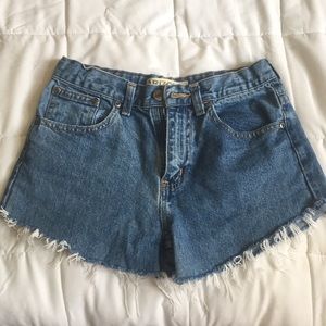 Cutoff jean shorts